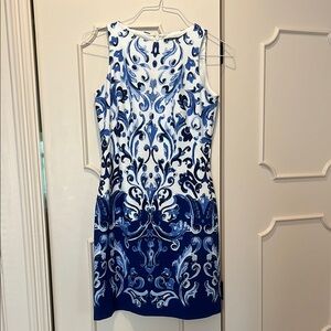 Lauren Ralph Lauren Elegant Blue and White Mini Dress
